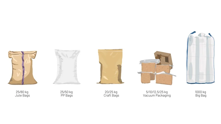 Natural Hazelnut Kernels packaging forms